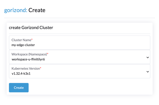 create cluster